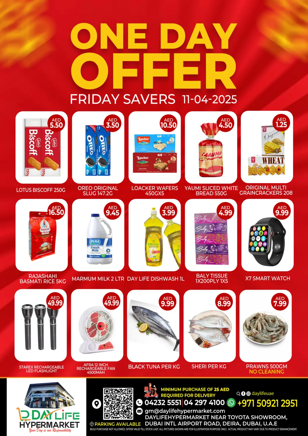 UAE - Dubai Daylife Hypermarket LLC offers in D4D Online. One Day Offer. . Only On 11th April
