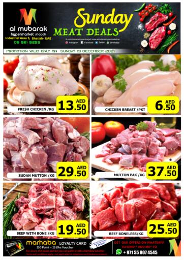 UAE - Sharjah / Ajman Al Mubarak Hypermarket Sharjah offers in D4D Online. Sunday Meat Deals. . Only On 19th December
