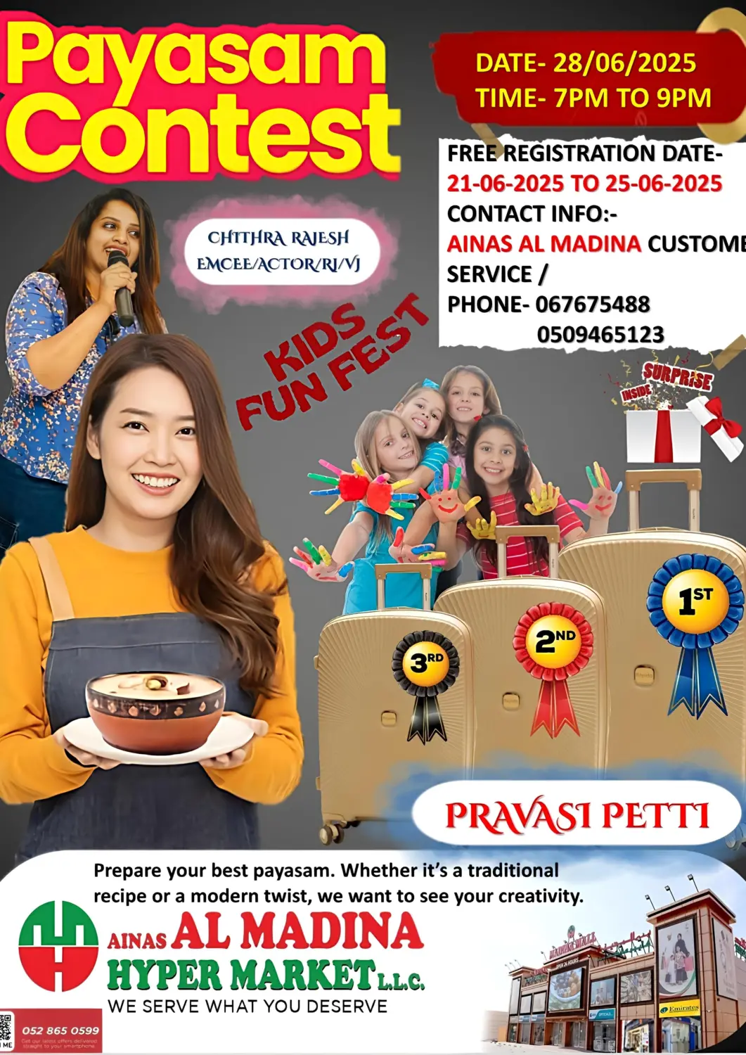 UAE - Sharjah / Ajman Ainas Al madina hypermarket offers in D4D Online. Payasam Contest. . Only On 28th June