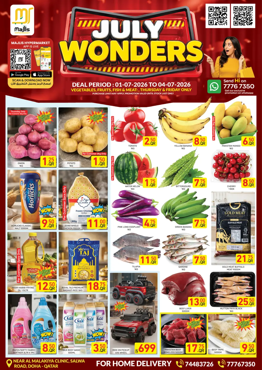 Qatar - Doha Majlis Hypermarket offers in D4D Online. July Wonders. . Till 4th July