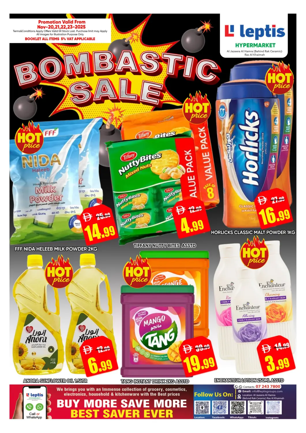 UAE - Ras al Khaimah Leptis Hypermarket  offers in D4D Online. Al jazeera Al Hamrah, Ras Al Khaimah. . Till 23rd November