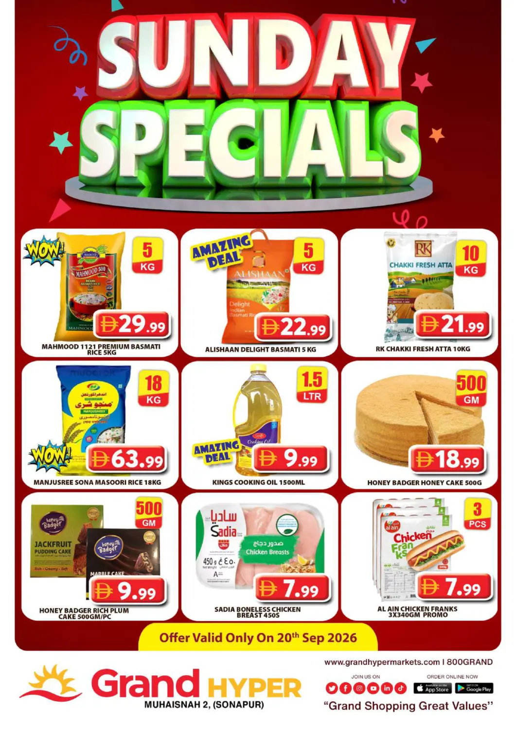 UAE - Dubai Grand Hyper Market offers in D4D Online. Muhaisnah 2-Sonopur. . Only On 20th September