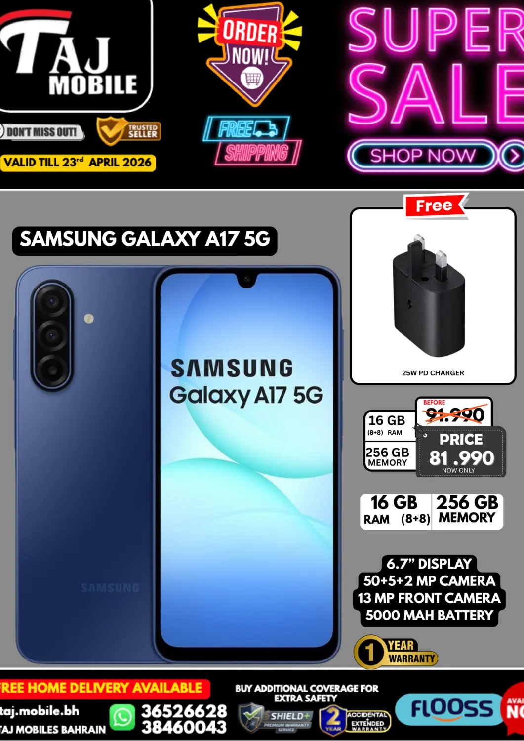 Bahrain Taj Mobiles offers in D4D Online. Super Sale. . Till 23rd April