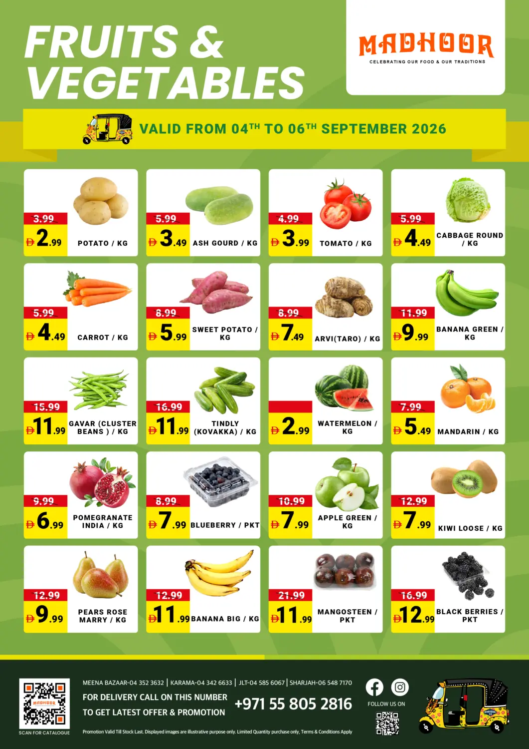 UAE - Dubai MADHOOR SUPERMARKET L.L.C offers in D4D Online. Fruits & Vegetables. . Till 6th September