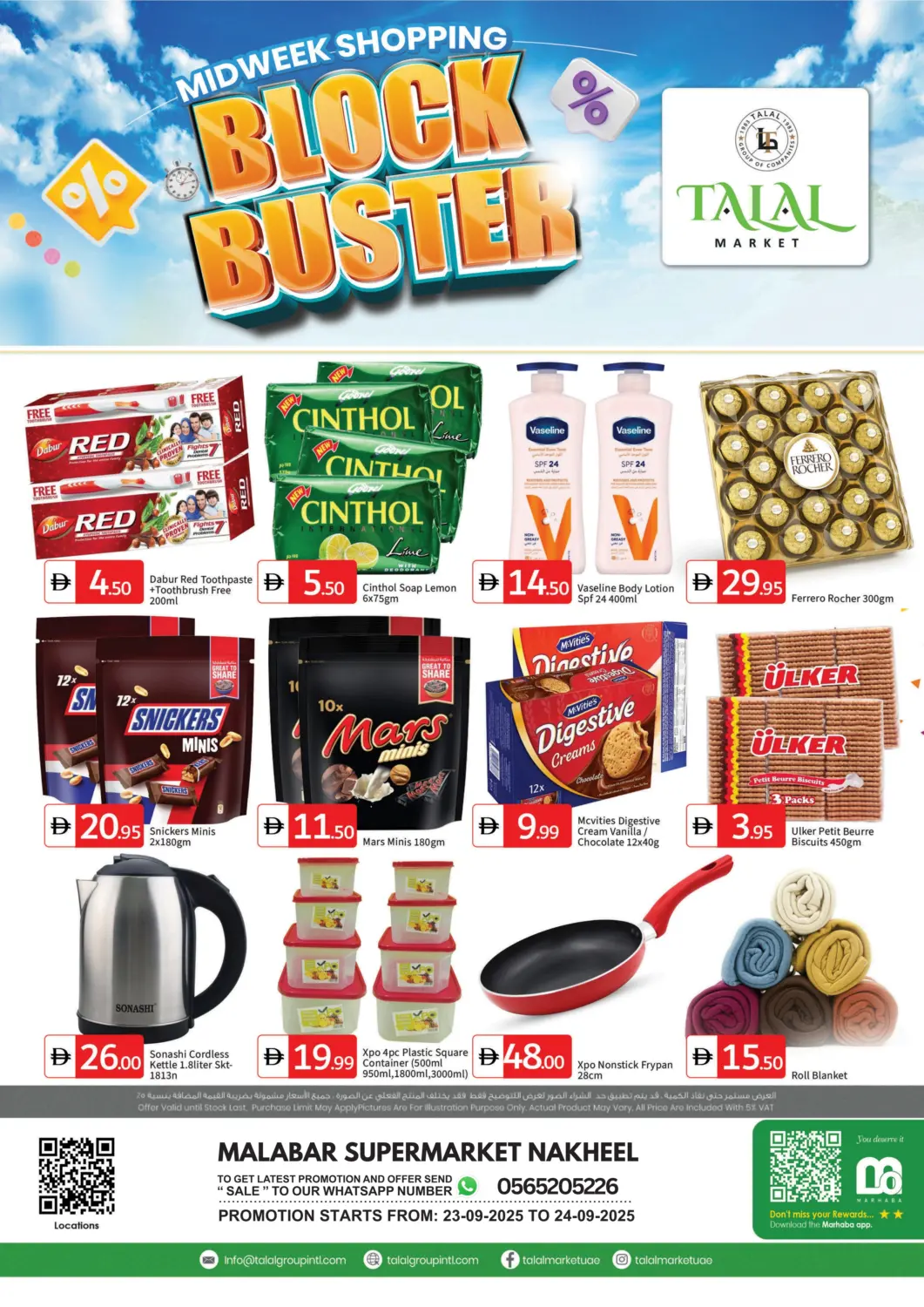 UAE - Dubai TALAL MARKET offers in D4D Online. Malabar Super Market - Nakheel. . Till 24th September