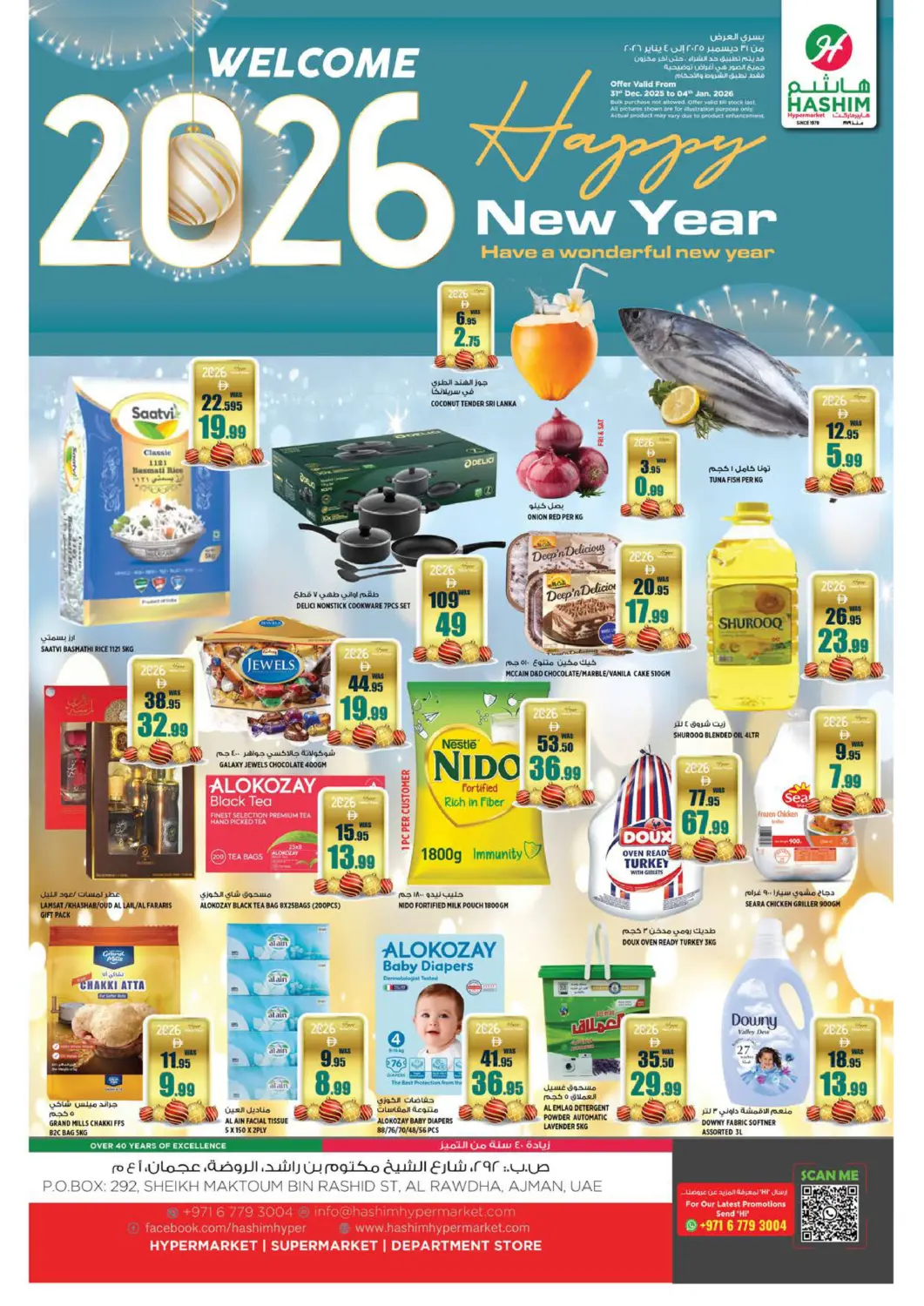 UAE - Sharjah / Ajman Hashim Hypermarket offers in D4D Online. Al Rawda ,Ajman. . Till 4th January