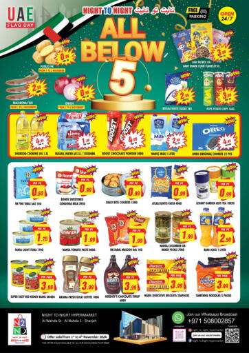 UAE - Sharjah / Ajman NIGHT TO NIGHT DEPARTMENT STORE offers in D4D Online. All Below 5. . Till 4th November