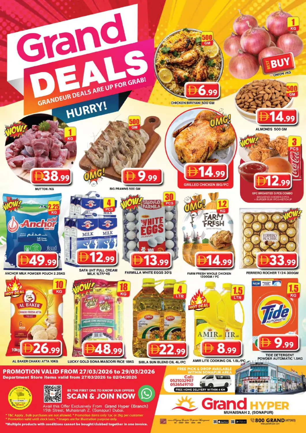 UAE - Dubai Grand Hyper Market offers in D4D Online. Muhaisnah 2 ,Sonapur ,Dubai. . Till 29th March