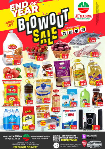 UAE - Sharjah / Ajman Meena Al Madina Hypermarket  offers in D4D Online. End Of Year Blowout Sale. . Till 8th December