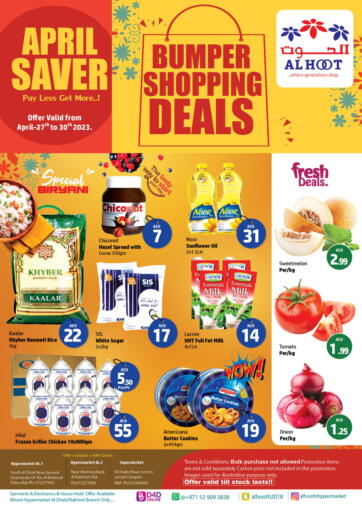 UAE - Sharjah / Ajman Al Hooth offers in D4D Online. Bumper Shopping Deals. . Till 30th April