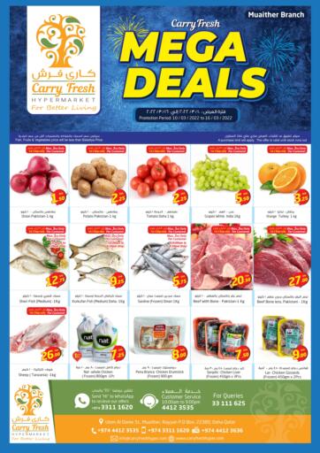 Qatar - Al Rayyan Carry Fresh Hypermarket offers in D4D Online. Mega Deals @ Muaither. . Till 16th March