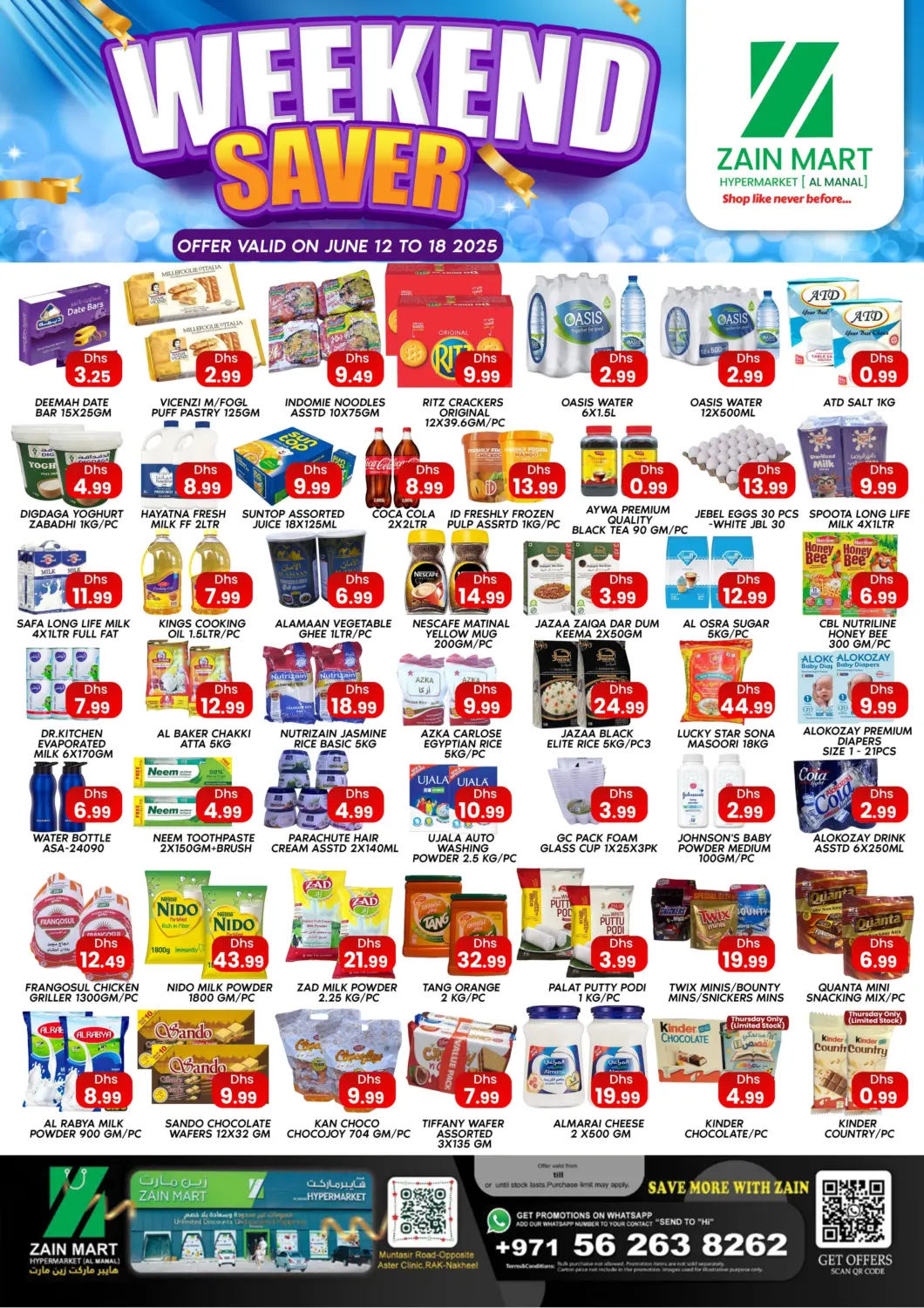UAE - Ras al Khaimah Zain Mart Supermarket offers in D4D Online. Weekend Saver. . Till 18th June