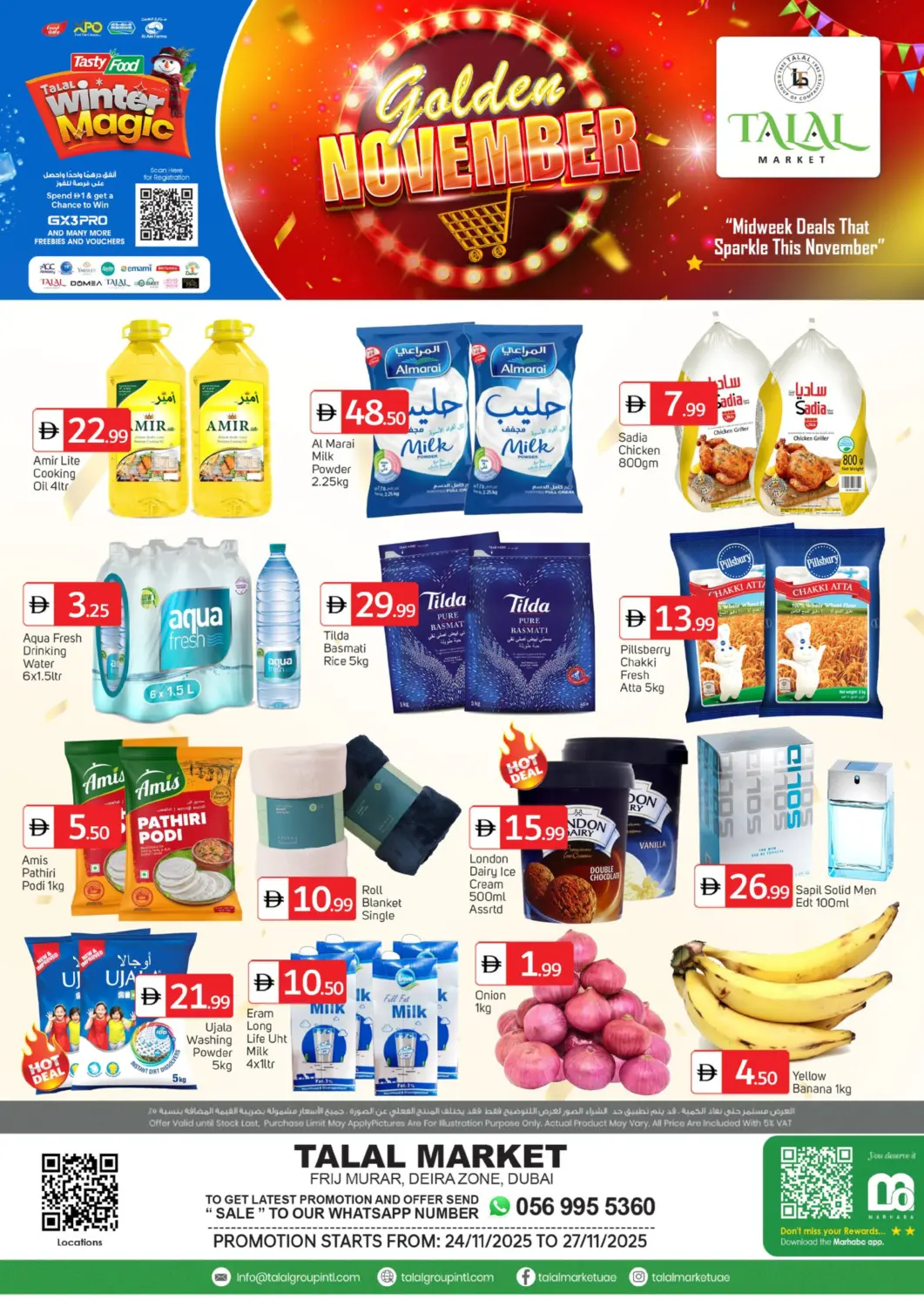 UAE - Dubai TALAL MARKET offers in D4D Online. Frij murar - Dubai. . Till 27th  November