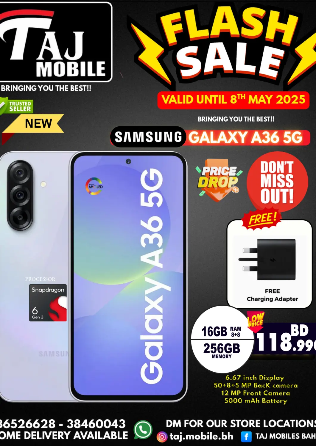 Bahrain Taj Mobiles offers in D4D Online. Flash Sale. . Till 8th May