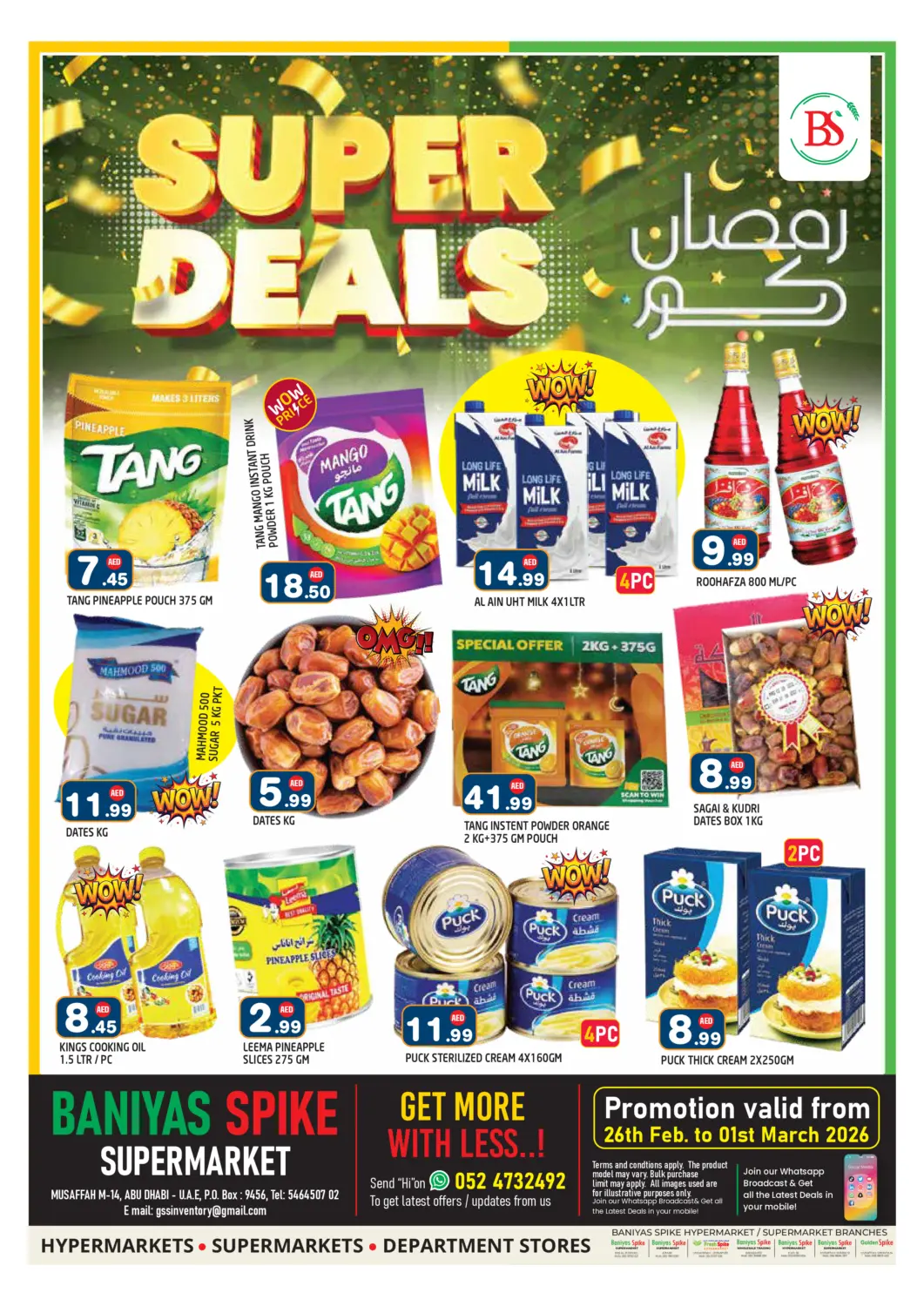 UAE - Abu Dhabi Baniyas Spike  offers in D4D Online. Musaffah 14 - Abudhabi. . Till 1st March