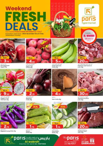 Qatar - Doha Paris Hypermarket offers in D4D Online. Weekend Fresh Deals. . Till 14th November