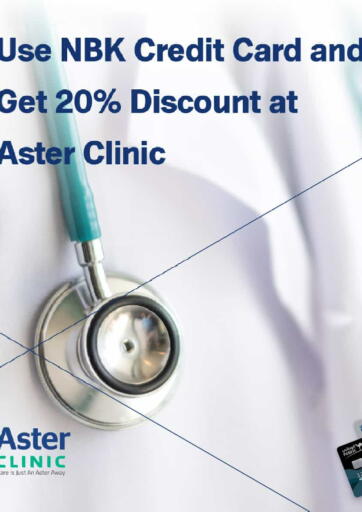 Bahrain Aster Clinic offers in D4D Online. Use NBK Credit Card And Get 20% Discount at Aster Clinic. . Special Offer