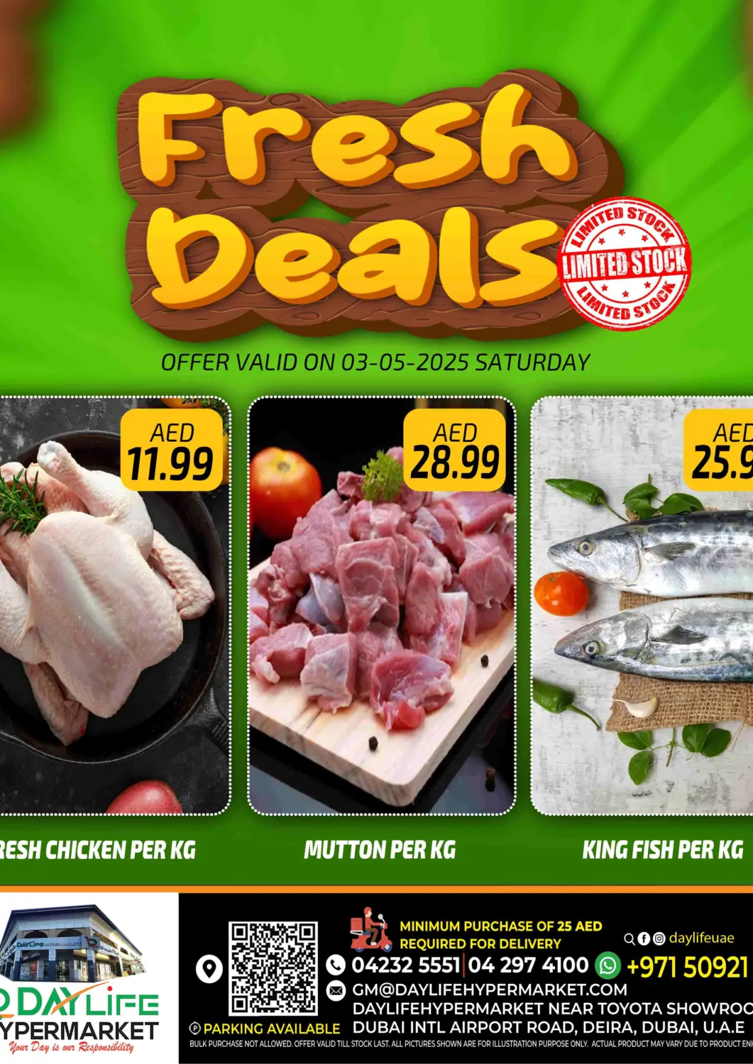 UAE - Dubai Daylife Hypermarket LLC offers in D4D Online. Fresh Deals. . Only On 3rd May