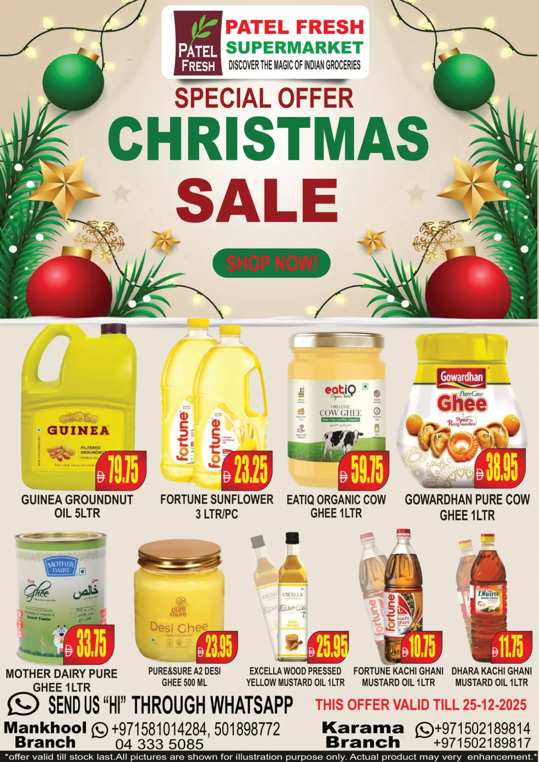 UAE - Dubai Patel Fresh Supermarket offers in D4D Online. Christmas Sale. . Till 25th December