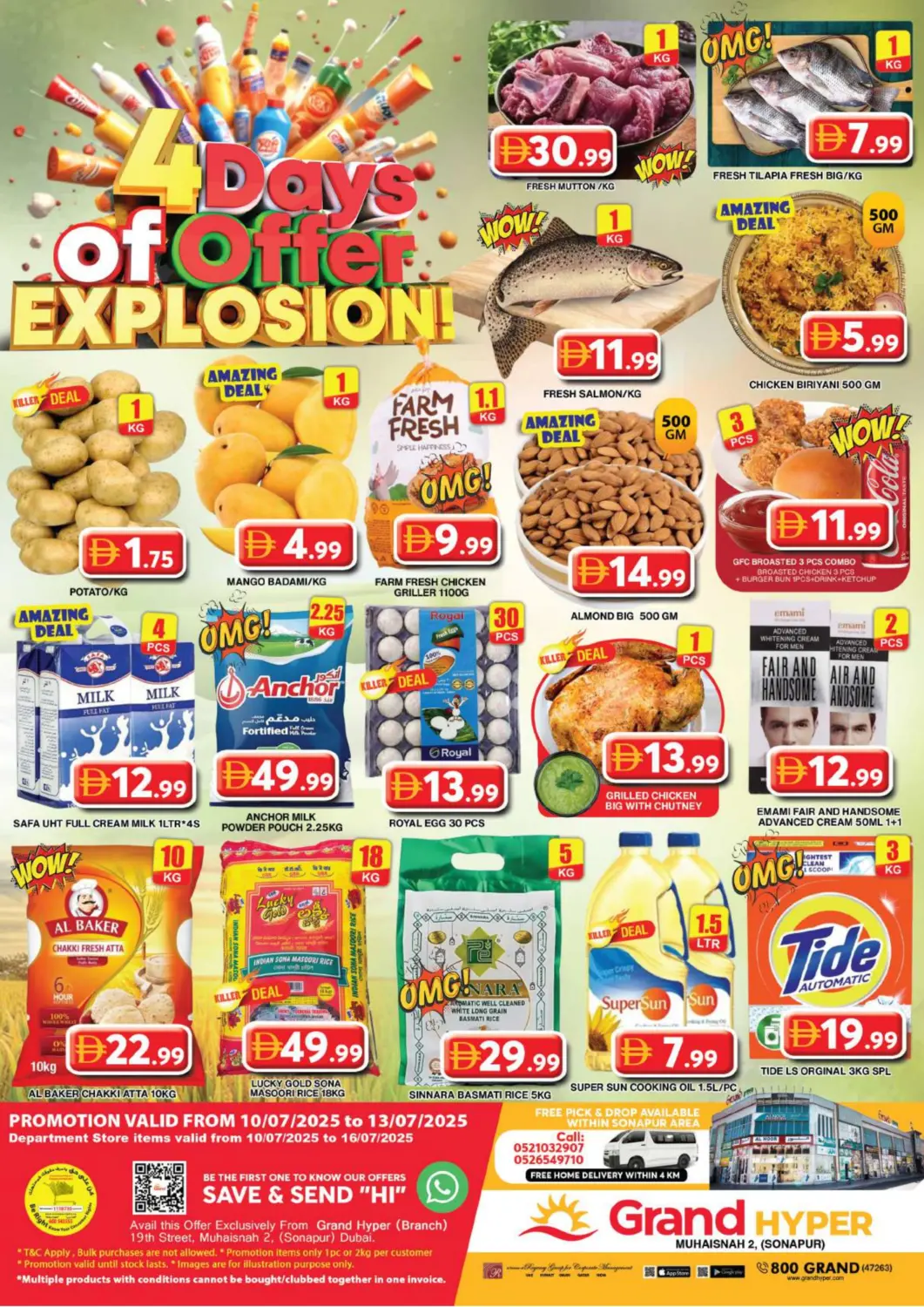 UAE - Dubai Grand Hyper Market offers in D4D Online. Muhaisinah 2,Sonapur, Dubai. . Till 13th July