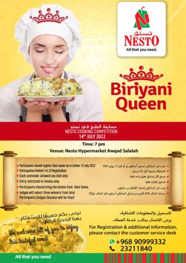Oman - Salalah Nesto Hyper Market   offers in D4D Online. Biriyani Queen. . On 14th July