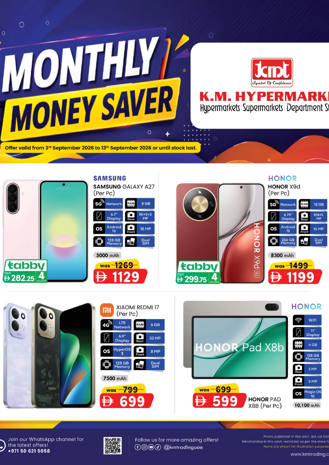 UAE - Abu Dhabi K.M Hypermarket offers in D4D Online. Monthly Money Saver. . Till 13th September