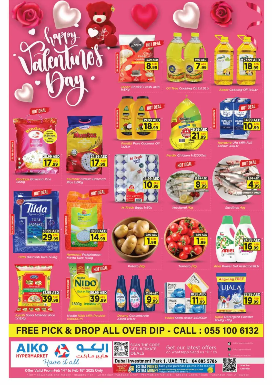 UAE - Dubai AIKO Mall and AIKO Hypermarket offers in D4D Online. Happy Valentin'es Day. . Till 16th February