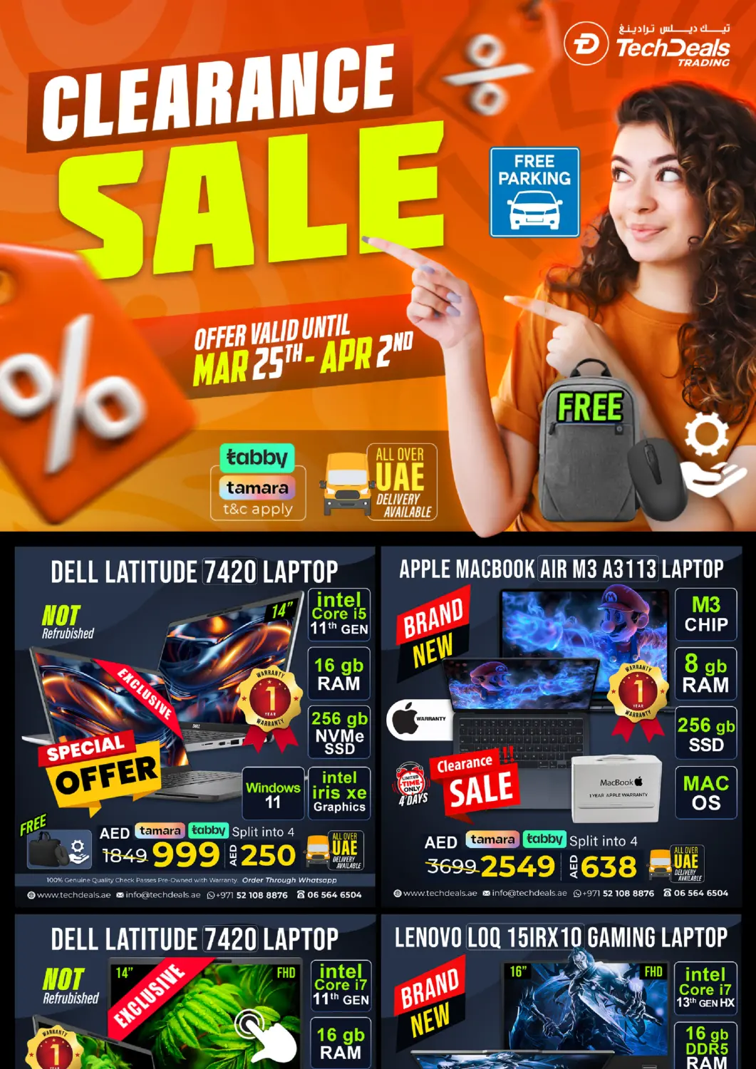 UAE - Abu Dhabi TechDeals Electronics Trading offers in D4D Online. Clearance Sale. . Till 2nd April