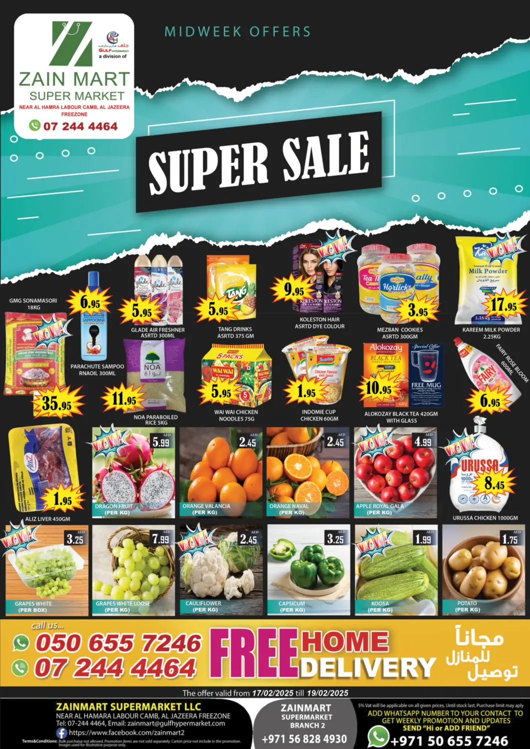 UAE - Ras al Khaimah Zain Mart Supermarket offers in D4D Online. Super Sale. . Till 19th February
