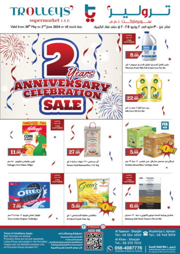 UAE - Sharjah / Ajman Trolleys Supermarket offers in D4D Online. 2 Years Anniversary Celebration Sale. . Till 2nd June
