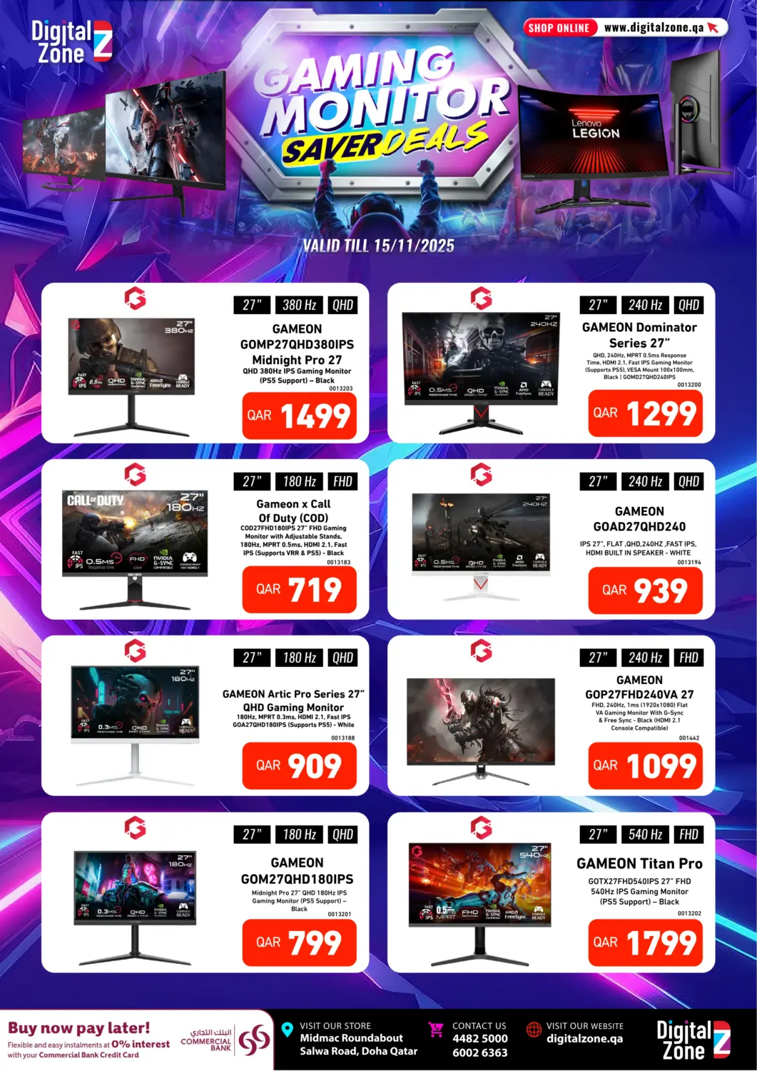 Qatar - Al Shamal Digital Zone Trading offers in D4D Online. Gaming Monitor Saver Deals. . Till 15th November