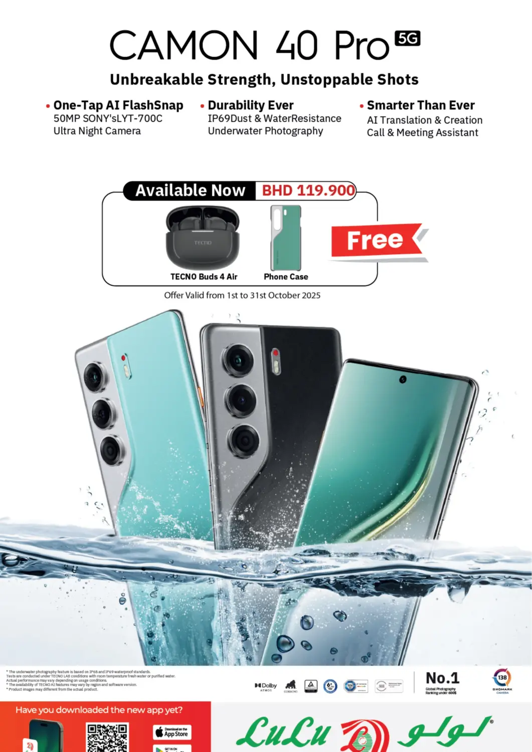 Bahrain LuLu Hypermarket offers in D4D Online. TECNO CAMON 40Pro Available Now. . Till 31st October