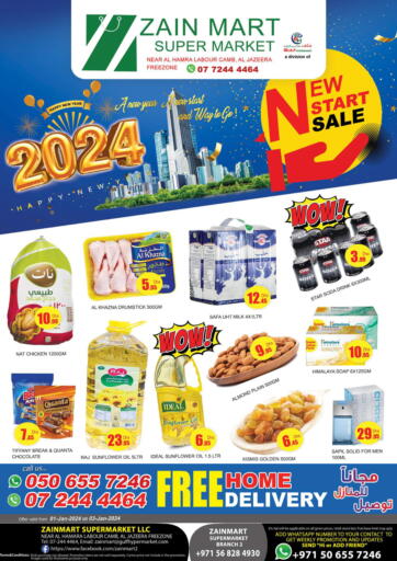 UAE - Ras al Khaimah Zain Mart Supermarket offers in D4D Online. New Start Sale. . Till 3rd January
