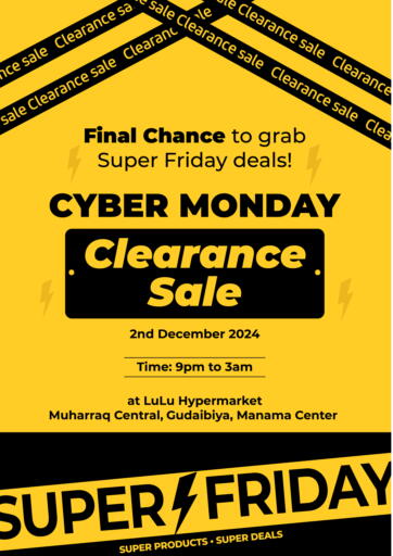 Bahrain LuLu Hypermarket offers in D4D Online. Cyber Monday Clearance Sale. . On 2nd December