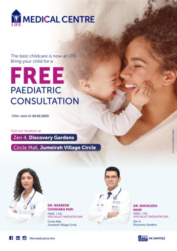 عروض مجموعة لايف للرعاية الصحية الإمارات العربية المتحدة , الامارات - دبي في دي٤دي أونلاين. استشارة مجانية لطب الأطفال. . Till 20th February