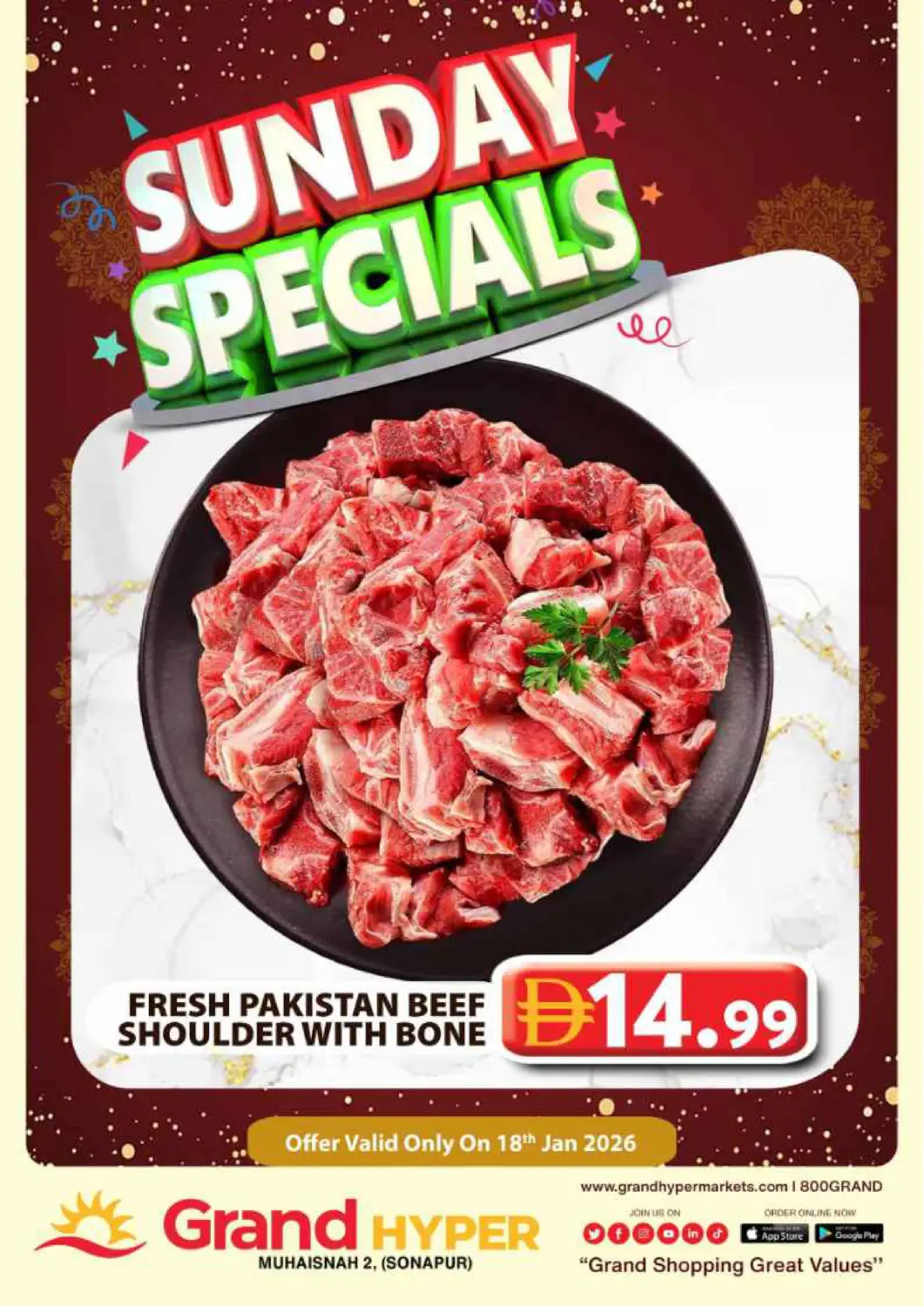 UAE - Dubai Grand Hyper Market offers in D4D Online. Muhaisinah 2 Sonapur-Dubai. . Only On 18th January