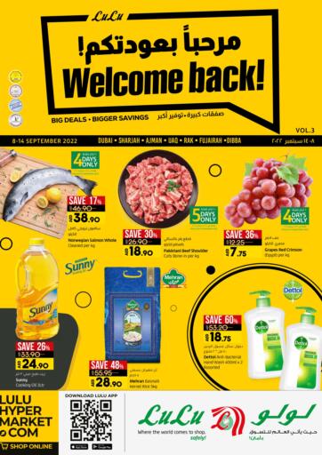 UAE - Sharjah / Ajman Lulu Hypermarket offers in D4D Online. Welcome Back. . Till 14th September