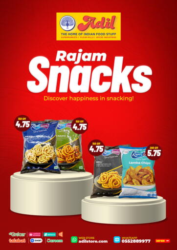 UAE - Sharjah / Ajman Adil Supermarket offers in D4D Online. Rajam Snacks. . Till 19th June