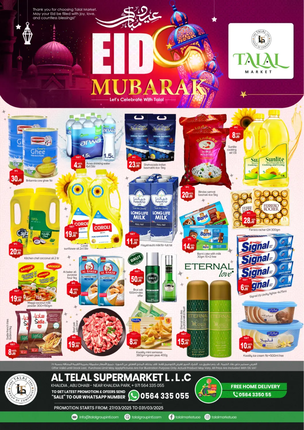 UAE - Dubai TALAL MARKET offers in D4D Online. Khalidiya - Abudhabi. . Till 31st March