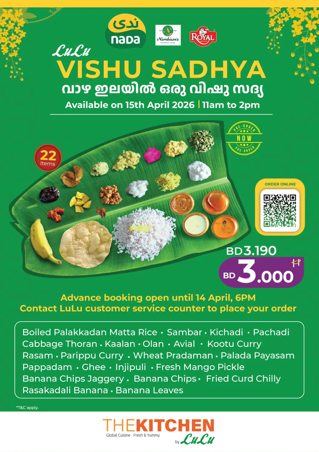 Bahrain LuLu Hypermarket offers in D4D Online. Vishu Sadhya. . Till 14th April