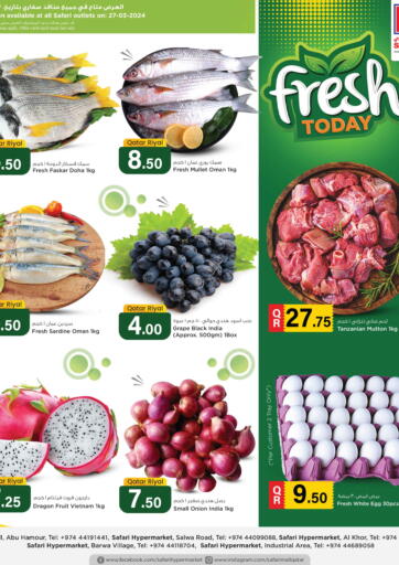 Qatar - Al Khor Safari Hypermarket offers in D4D Online. Fresh Today. . Only On 27th March