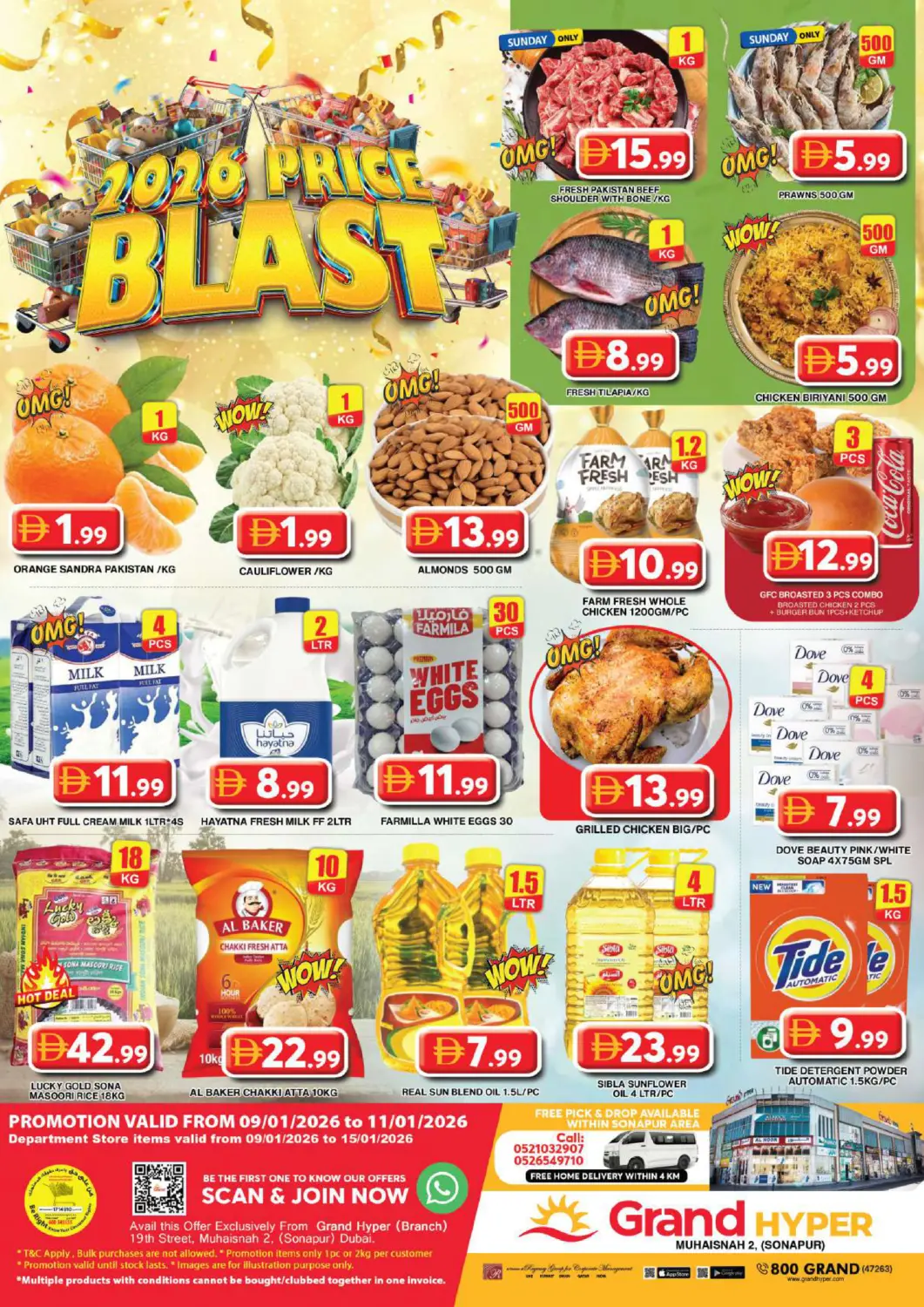 UAE - Dubai Grand Hyper Market offers in D4D Online. Muhaisnah, Sonapur- Dubai. . Till 11th January
