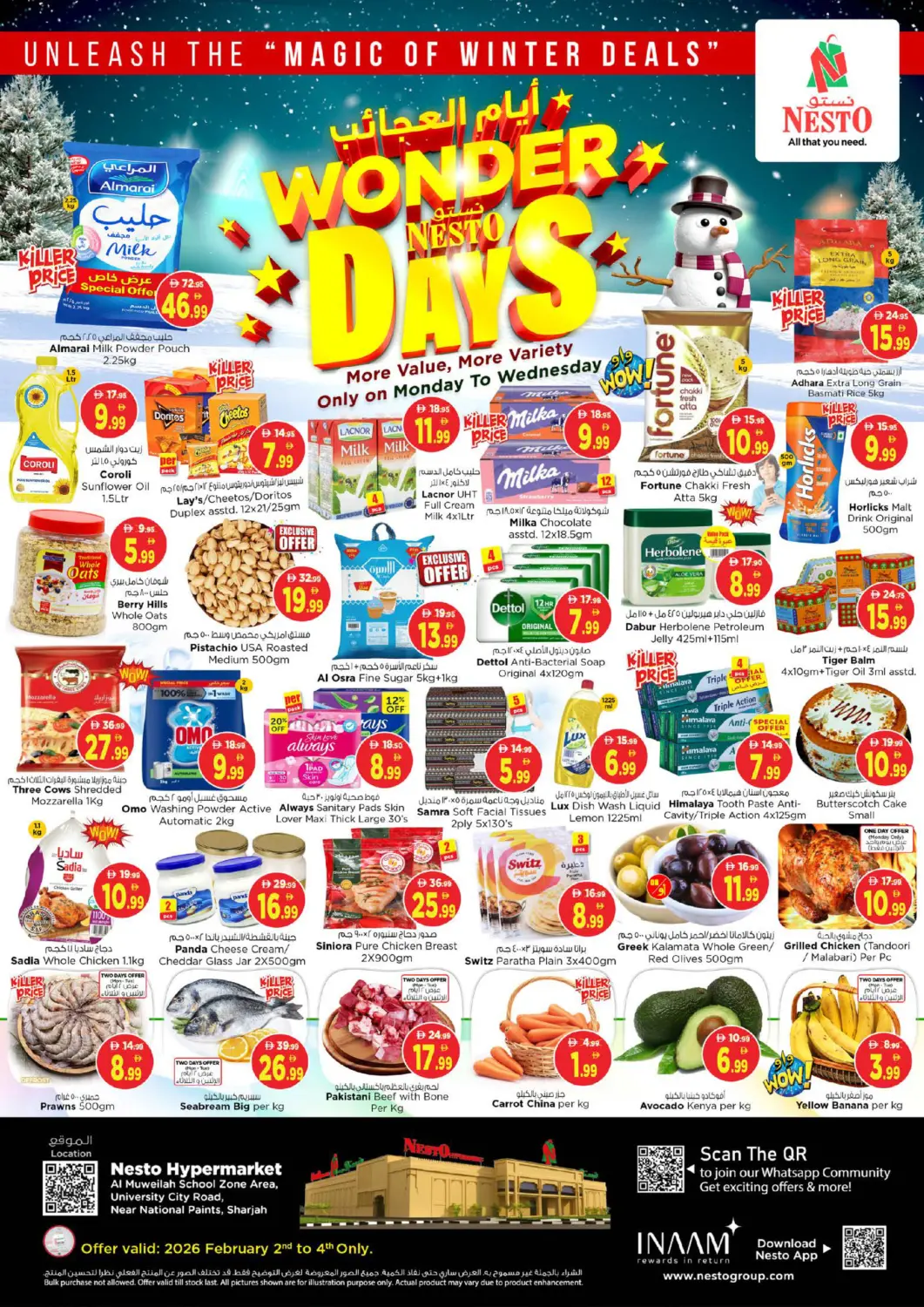 UAE - Sharjah / Ajman Nesto Hypermarket offers in D4D Online. Al Muwaeiliya, School Zone, Sharjah. . Till 4th February