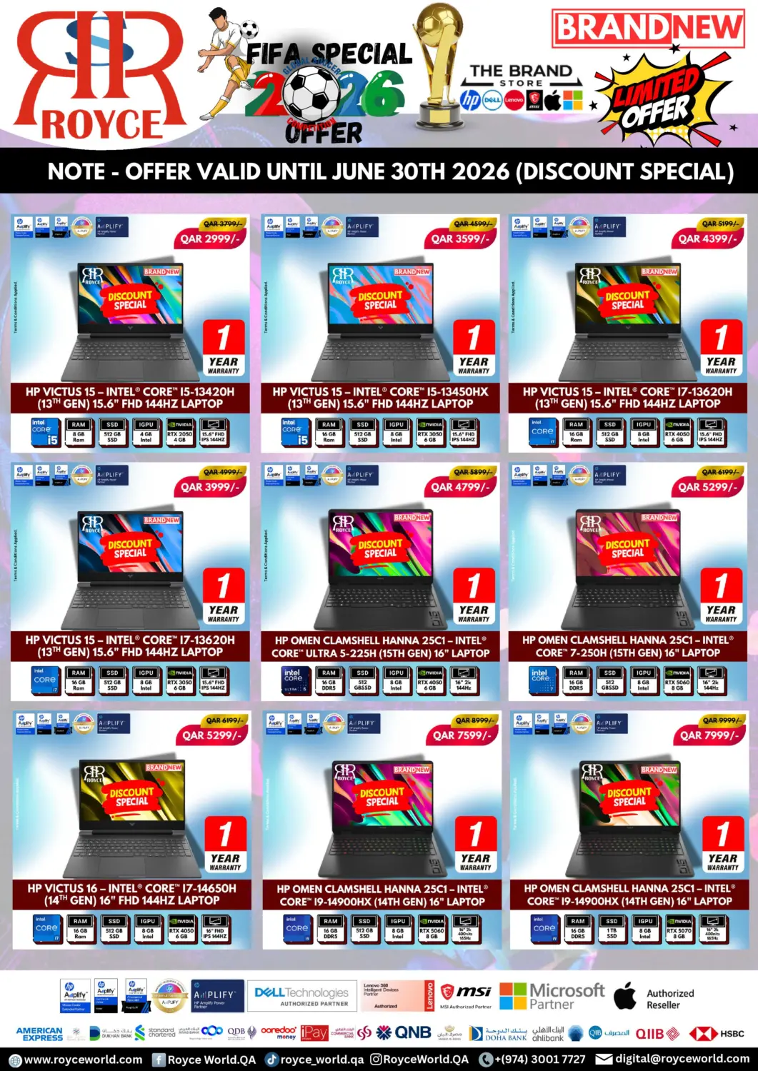 Qatar - Al Shamal Royce World Trading & Services W.L.L offers in D4D Online. GAMING LAPTOPS. . Till 30th June
