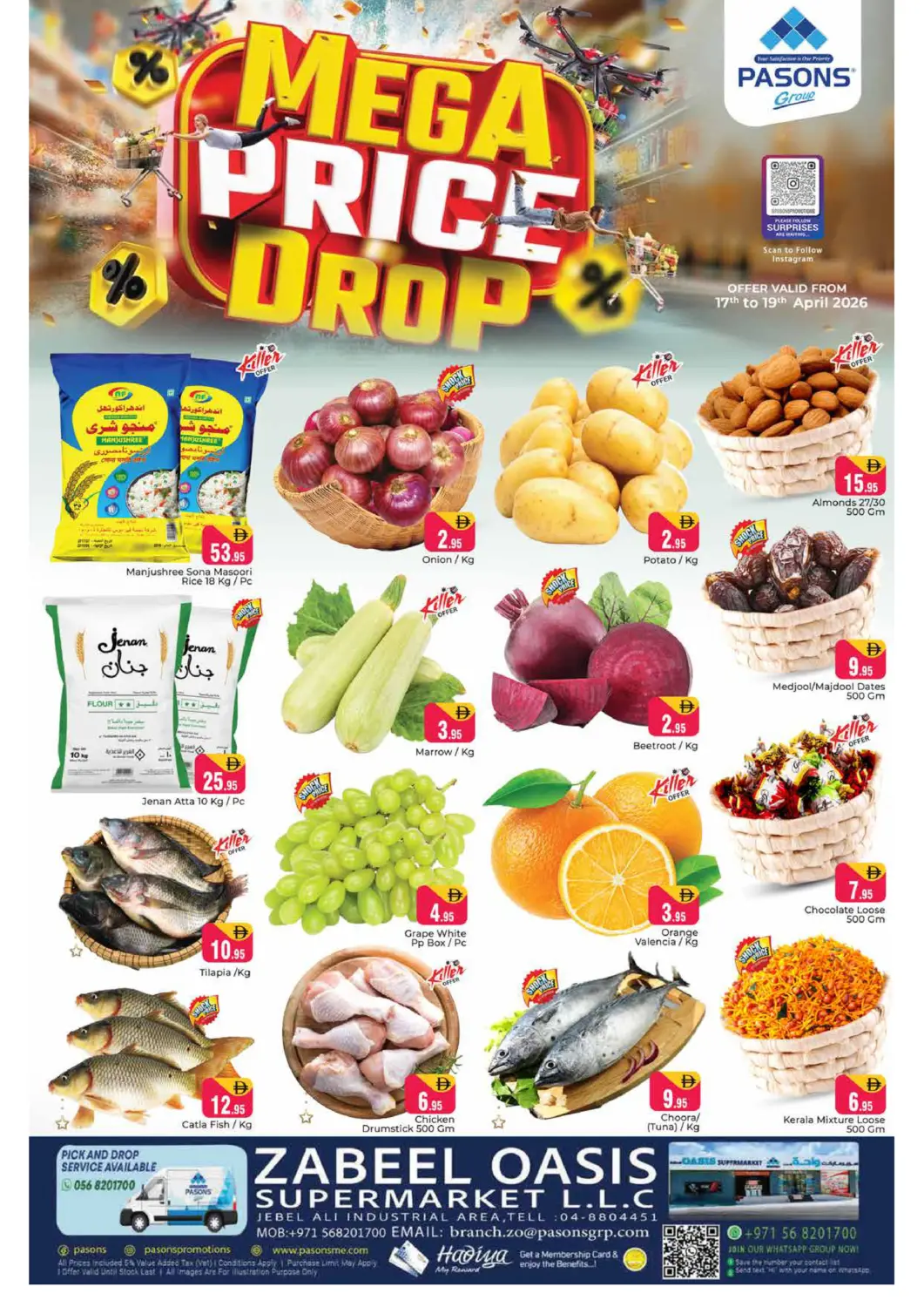 UAE - Dubai Pasons Hypermarket offers in D4D Online. Jebel Ali Ind Area, Dubai. . Till 19th April