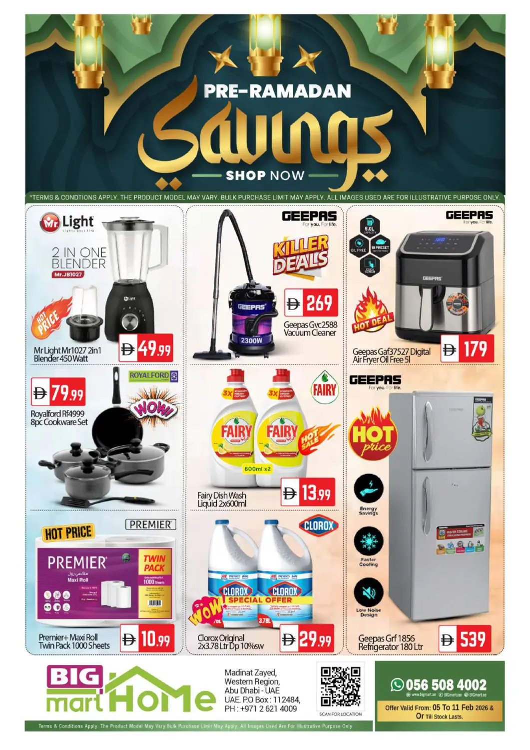 UAE - Abu Dhabi BIGmart offers in D4D Online. Bigmart Home - Madinat Zayed. . Till 11th February