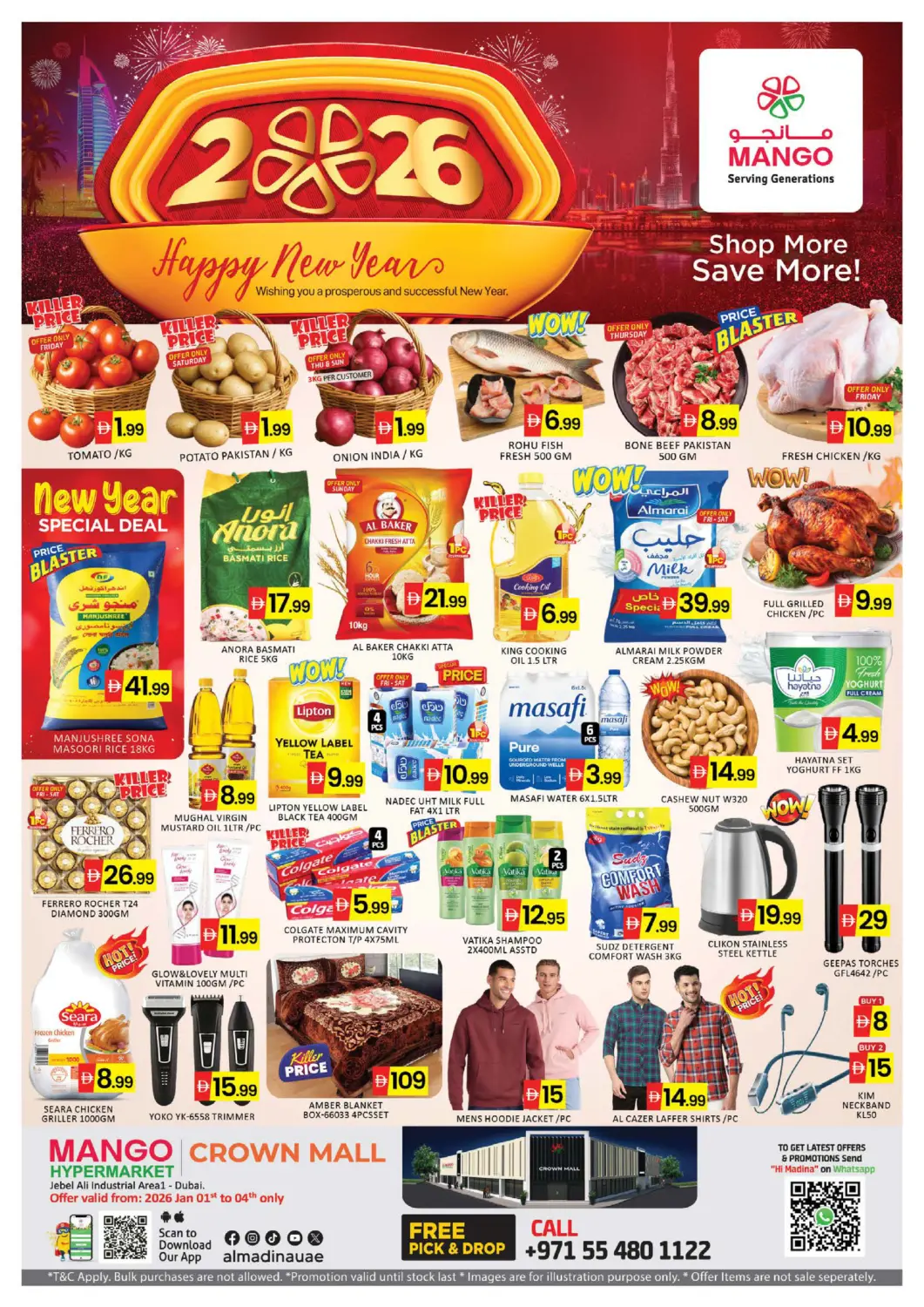 UAE - Dubai Mango Hypermarket LLC offers in D4D Online. Crown mall-Jebel Ali, Dubai. . Till 4th January
