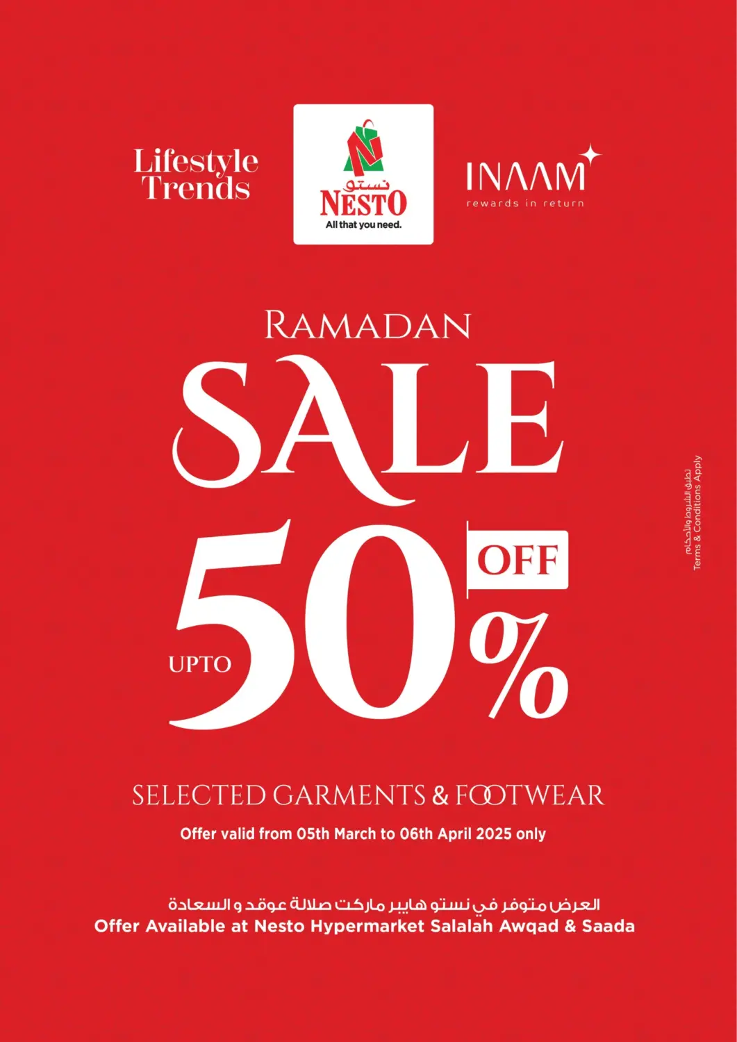 Oman - Salalah Nesto Hyper Market   offers in D4D Online. Ramadan Sale. . Till 6th April