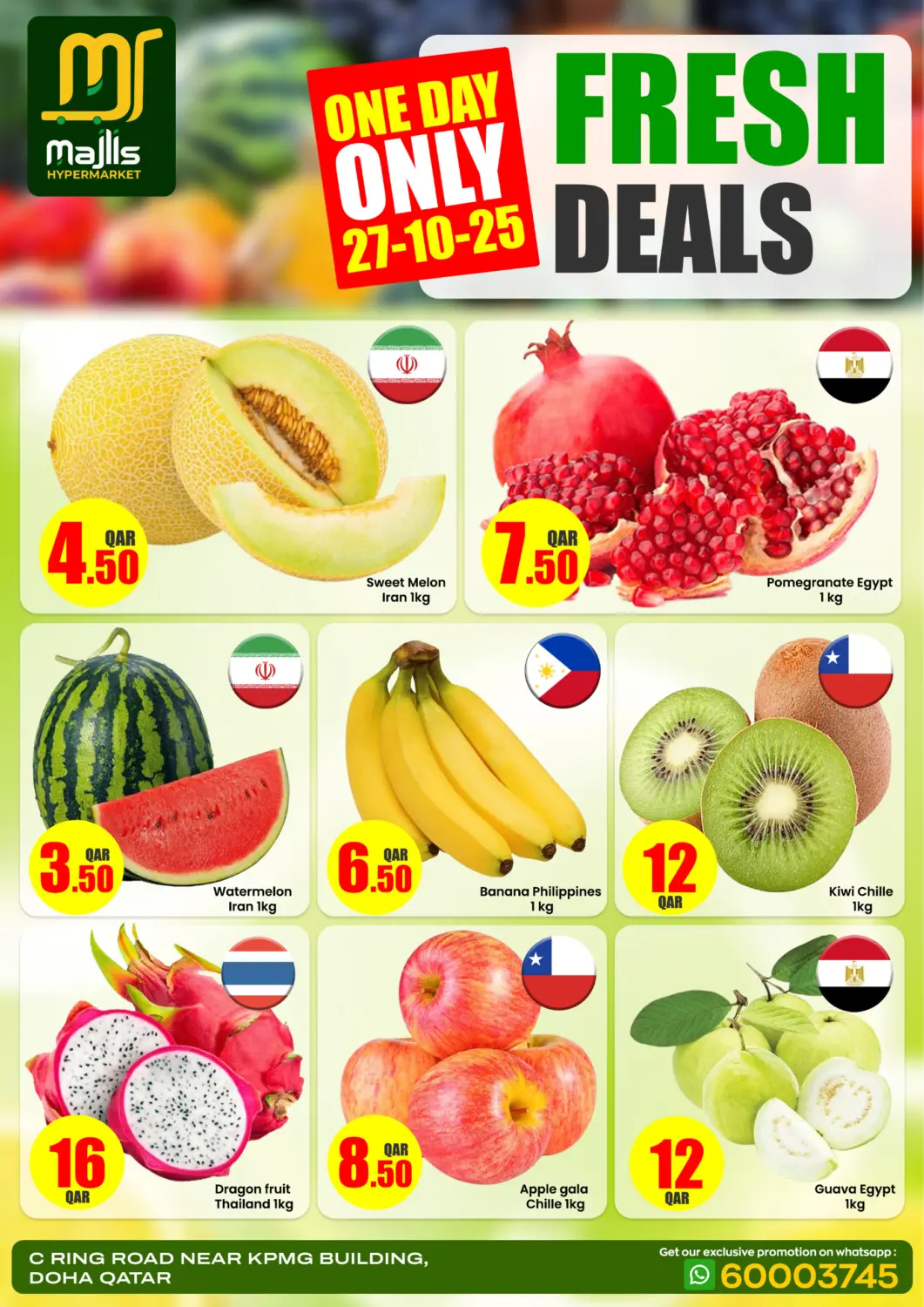 Qatar - Doha Majlis Hypermarket offers in D4D Online. Fresh Deals. . Only On 27th October