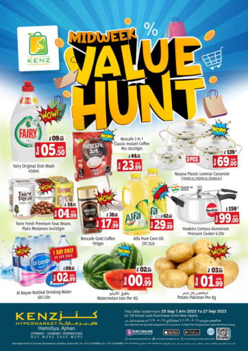 UAE - Sharjah / Ajman Kenz Hypermarket offers in D4D Online. Midweek Value Hunt. . Till 27th September